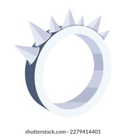 Echa un vistazo a este icono del anillo de pico plateado en estilo plano 