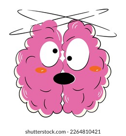 Check out this trendy flat sticker of a dizzy brain 