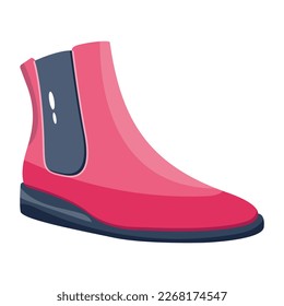 Check out this trendy flat icon of an ankle boot 
