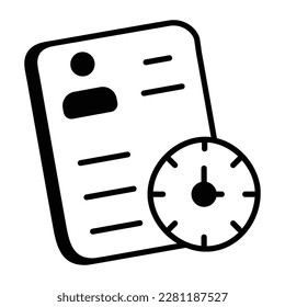 Check out the trendy doodle icon of employee history