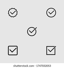 check outline icon set isolated vector illustration