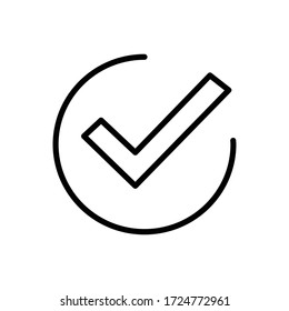 Check with outline icon vector