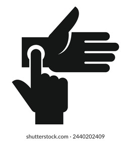 Prüfe den einfachen Vektor des palpierenden Fingersymbols. Anatomie Herzschlag. Man-Krankheit