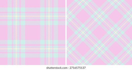 Check pattern background of tartan seamless vector with a fabric texture textile plaid. Set in favorite colours for colorful fashion choices in vibrant look.