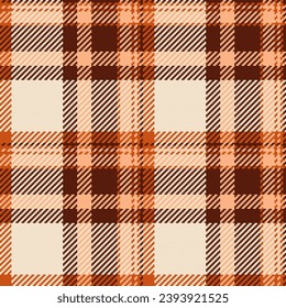 Check pattern background of texture plaid seamless with a fabric tartan vector textile in orange and light colors.