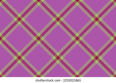 Comprobar la tela de patrón. Fondo escocés sin foco. Textil de textura vectorial en colores rojo y verde.