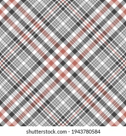Check pattern glen vector in black, red, white. Seamless abstract tartan tweed plaid background graphic for skirt, blanket, throw, other modern spring autumn winter everyday fashion textile design.