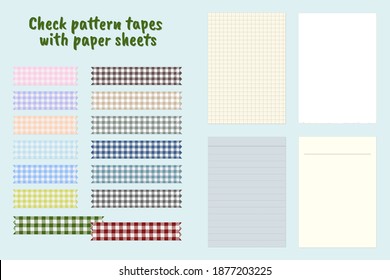 Check pattern Masking Adhesive tape Washi Tape Paper sticky tape Paper memo notes