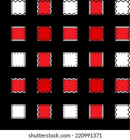 Check pattern with over lock and tacking stitching