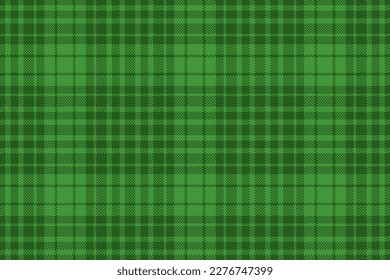 Comprobar el patrón sin problemas. Textura de tela de plástico. Vector de fondo del tartán textil de color verde.
