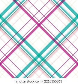 check pattern seamless textile is made with alternating bands of coloured (pre-dyed) threads woven as both warp and weft at right angles to each other.
