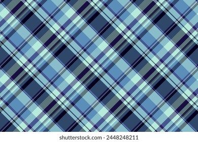 Check pattern tartan of texture fabric vector with a textile background seamless plaid in pastel and blue colors.