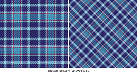 Check pattern tartan of texture textile fabric with a vector plaid seamless background. Set in winter colors. Modern fashion everyday print design ideas.