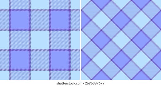 Verificar padrão têxtil de textura de fundo xadrez com um tartan sem costura vetor de tecido. Definido em cores de novidade. Opções de moda ricas e reais.