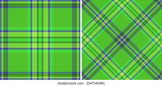 Check pattern textile. Plaid seamless background. Fabric tartan texture vector in set.
