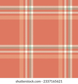 Check pattern textile of seamless background texture with a tartan vector plaid fabric in red and old lace colors.