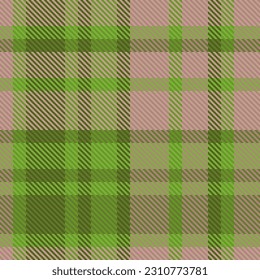 Check pattern texture of tartan plaid seamless with a background fabric vector textile in pastel and green colors.