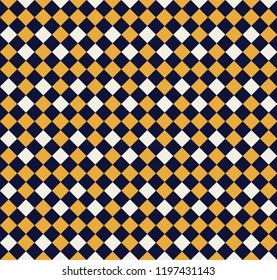 Check pattern vector. Geometric pattern vector. Blue and yellow background.