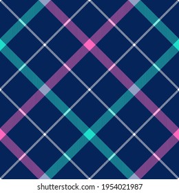Check pattern windowpane in blue, pink, green, white. Bright colorful seamless tartan plaid for womenswear flannel shirt, skirt, blanket, throw, other modern spring summer fashion fabric design.