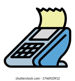 Check pay terminal icon. Outline check pay terminal vector icon for web design isolated on white background