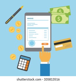 Check and pay your invoice bill mobile via tablet