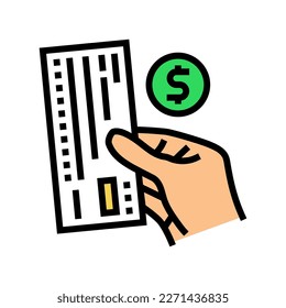 comprobar el vector de icono de color de pago. marca de pago de cheques. ilustración de símbolo aislado