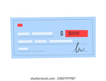 Check Payment In Flat Vector Illustration Symbolizing Financial Transactions, Bank Payment, Salary, And Business Finance, Isolated On White Background