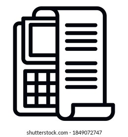 Check payment terminal icon. Outline check payment terminal vector icon for web design isolated on white background