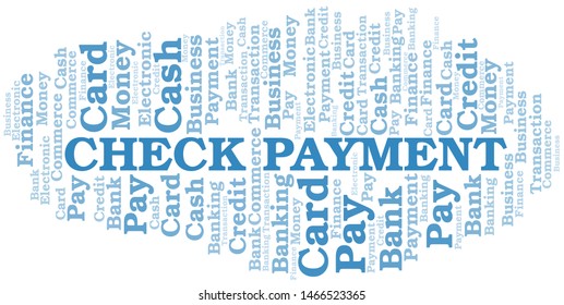 Check Payment word cloud. Vector made with text only.