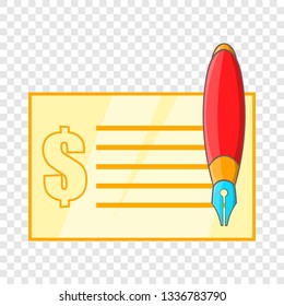 Check and pen icon in cartoon style on a background for any web design 