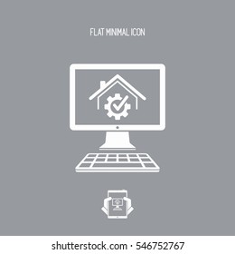Check the performance of the domestic system - Vector icon for computer website or application