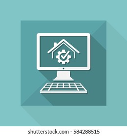 Check the performance of the domestic system - Vector icon for computer website or application