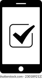 check phone checkmark approved confirm Glyph