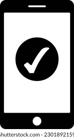 marca de verificación de marca de verificación de teléfono derecha Glifo