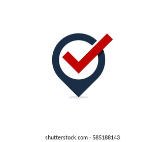 Check Pin Logo Design Element