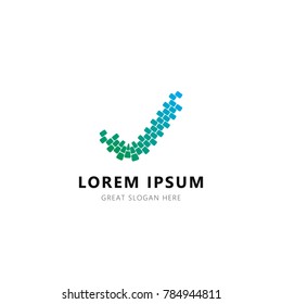 Check Pixel Logo. vector illustration
