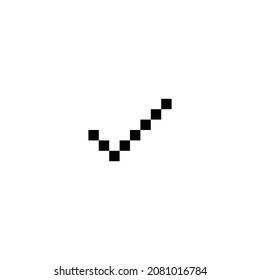 überprüfen Sie das perfekte Pixelsymbol-Design. Flaches Design einzeln auf weißem Hintergrund. Vektorgrafik