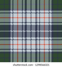 Check pixel plaid seamless texture. Vector illustration.