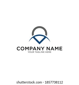 Check place logo - red tick mark and address pointer symbol. Position, location and destination vector icon.