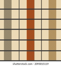 Compruebe el fondo de color beige, rojo, gris y mostaza. Patrón sin fisuras de moda