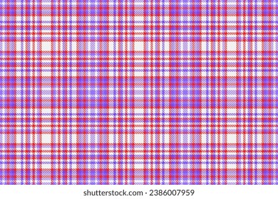 Check plaid background of seamless textile texture with a pattern tartan fabric vector in indigo and white colors.