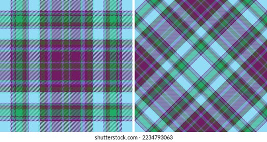 Compruebe el fondo de la funda. Textura vectorial tartan. Patrón tejido sin costuras en conjunto.