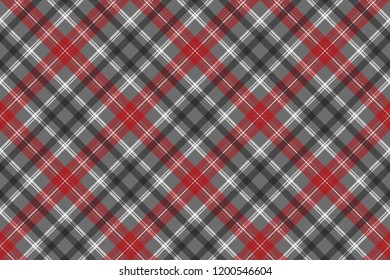 Check plaid diagonal fabric texture seamless pattern. Vector illustration.