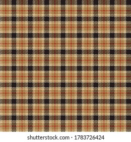 Check plaid graphic pattern background. Vector graphic for scarf, blanket, throw, shirt other fashion textile design. Plaid pattern in dark brown, brown, and white color