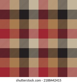 Check plaid pattern black , red , brown color vector.Tartan graphic for fabric tablecloths background , Short skirt striped . Modern fashion textile design decoration .