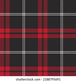 Check plaid pattern black , white , red color vector.Tartan graphic for fabric tablecloths green background , Short skirt striped . Modern fashion textile design . Christmas day decoration .