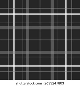 Check plaid pattern in black and white. Seamless light pastel houndstooth tartan for dress, jacket, coat, scarf, other modern spring summer autumn winter fashion fabric design.	