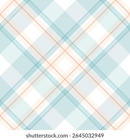 Check plaid pattern in blue and beige. Seamless light pastel houndstooth tartan for dress, jacket, coat, scarf, other modern spring summer autumn winter fashion fabric design.	