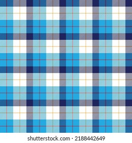 Check plaid pattern blue , white , red , yellow color vector.Tartan graphic for fabric tablecloths background . Modern fashion textile design . Short skirt striped .