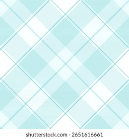 Check plaid pattern in blue and white. Seamless light pastel houndstooth tartan for dress, jacket, coat, scarf, other modern spring summer autumn winter fashion fabric design.	